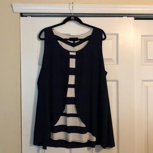 Navy striped blouse